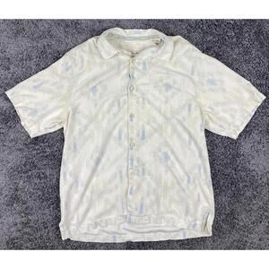 Tommy Bahama Mens M 100% Silk Short Sleeve Button Front Shirt Original Fit